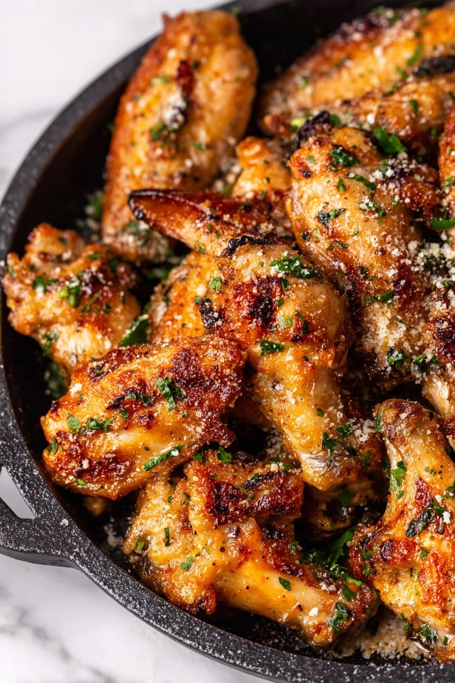 Garlic Parmesan Wings - Serving Suggestion