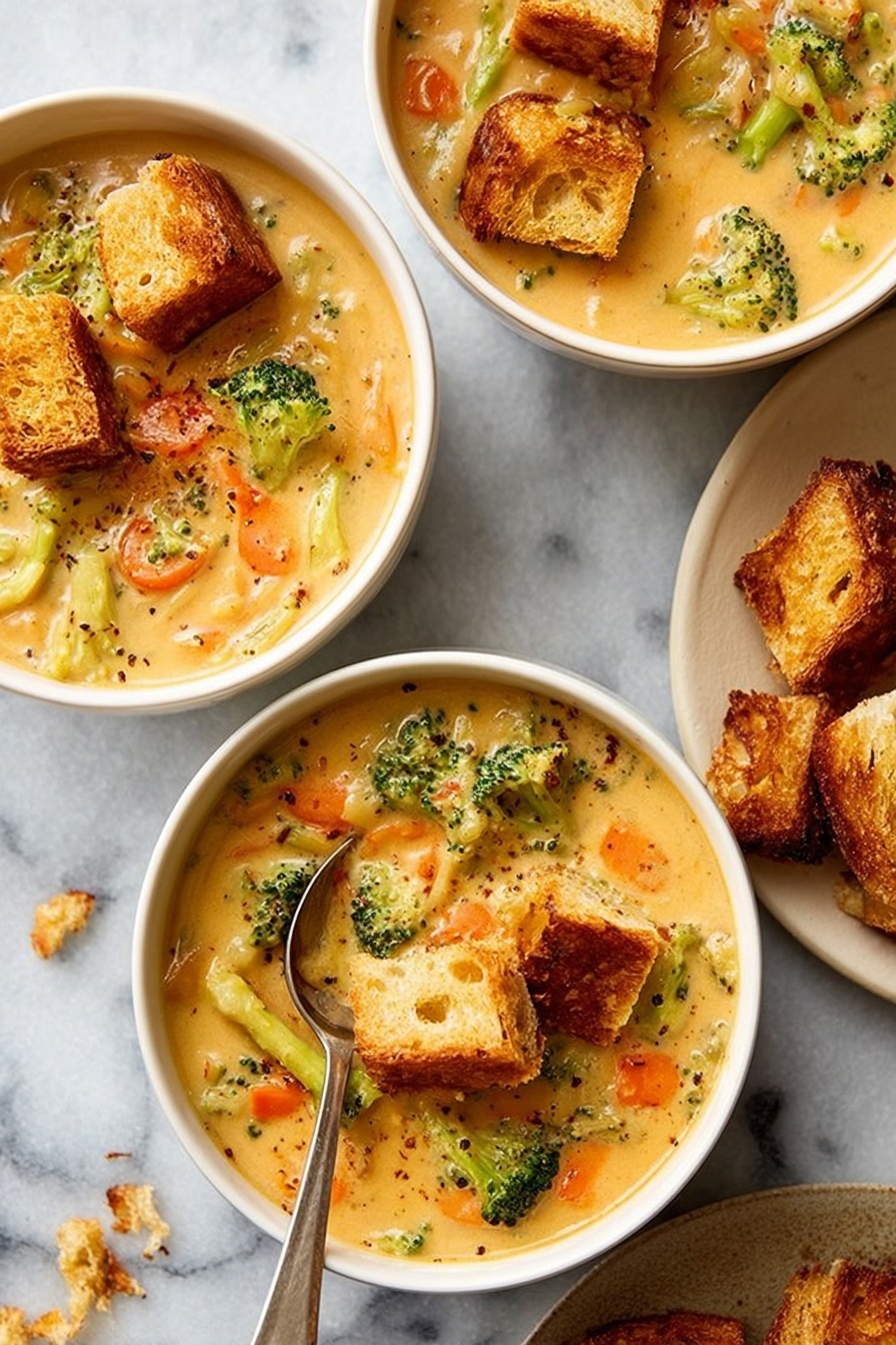 cheddar broccoli soup - Serving Suggestion