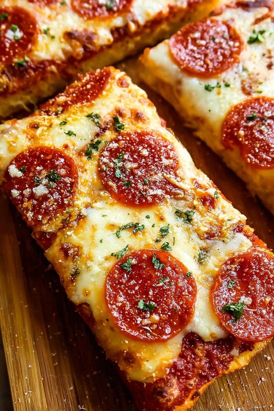 Garlic Bread Pizza - Serving Suggestion