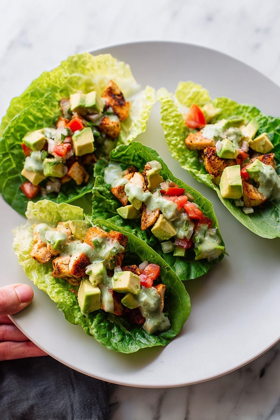 Keto Chicken Lettuce Wraps - Serving Suggestion