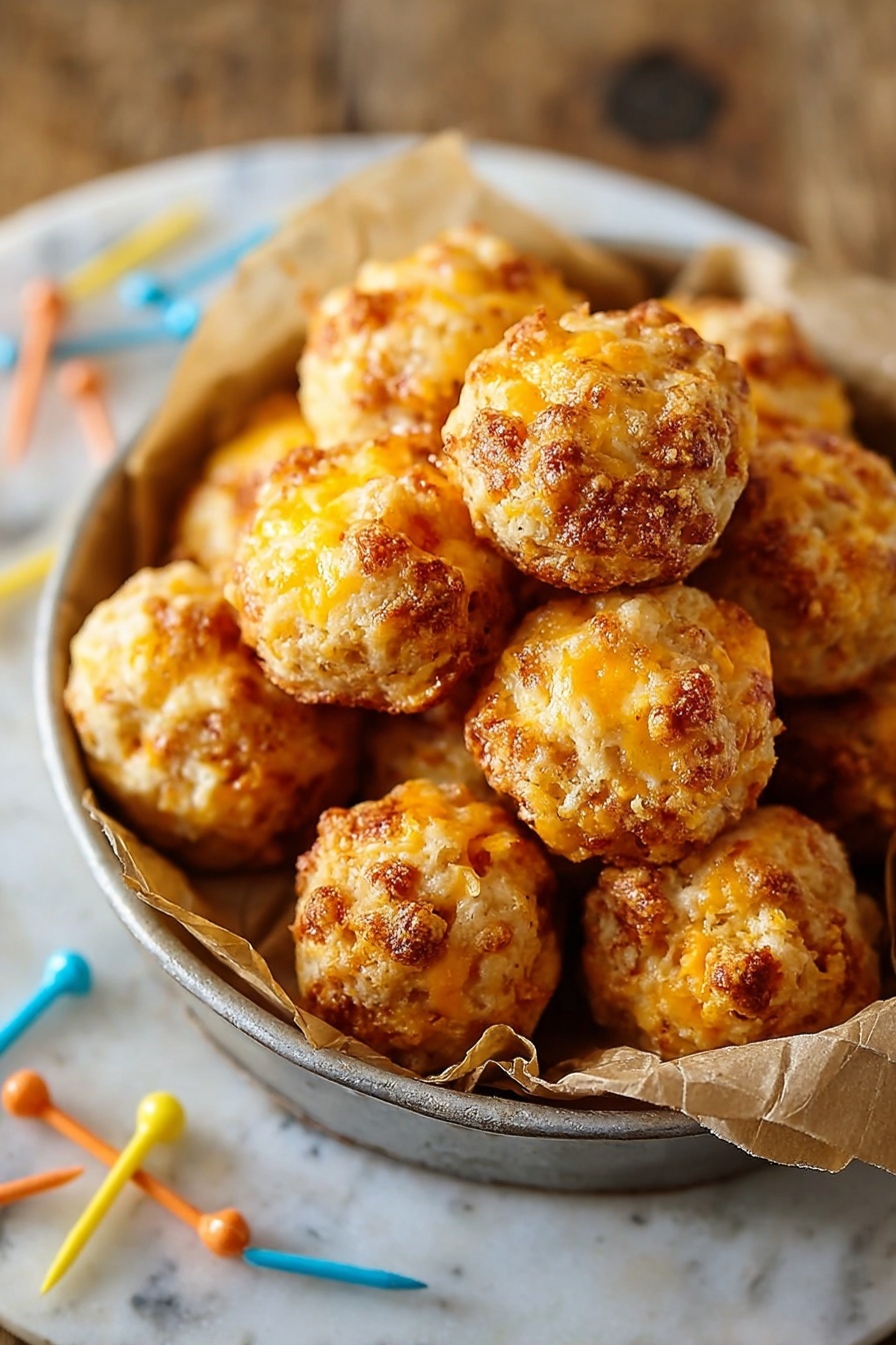 A round white bowl filled with many small round baked snacks that have a rough surface with visible orange cheese bits mixed in, giving them a slightly bumpy and textured look. The snacks are piled high, forming a layered heap that almost fills the bowl, which is lined with light brown parchment paper. The background shows a white marbled surface with some shredded yellow cheese slightly out of focus in the upper right corner. Photo taken with an iphone --ar 2:3 --v 7