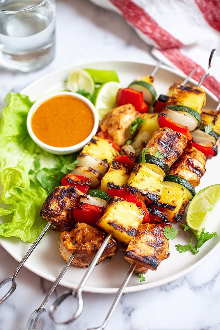chicken pineapple skewers - Serving Suggestion