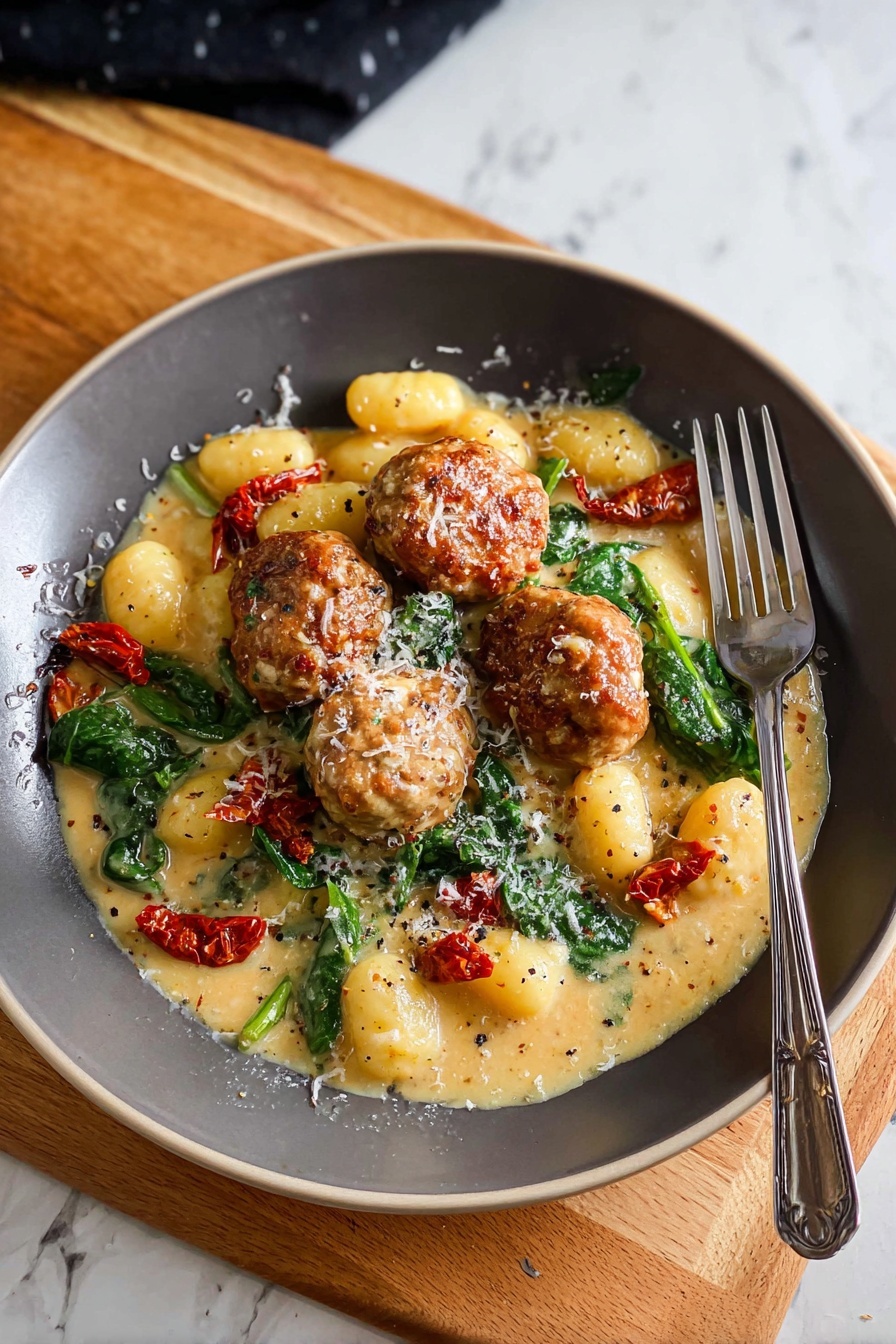 Tuscan Chicken Meatballs - Serving Suggestion