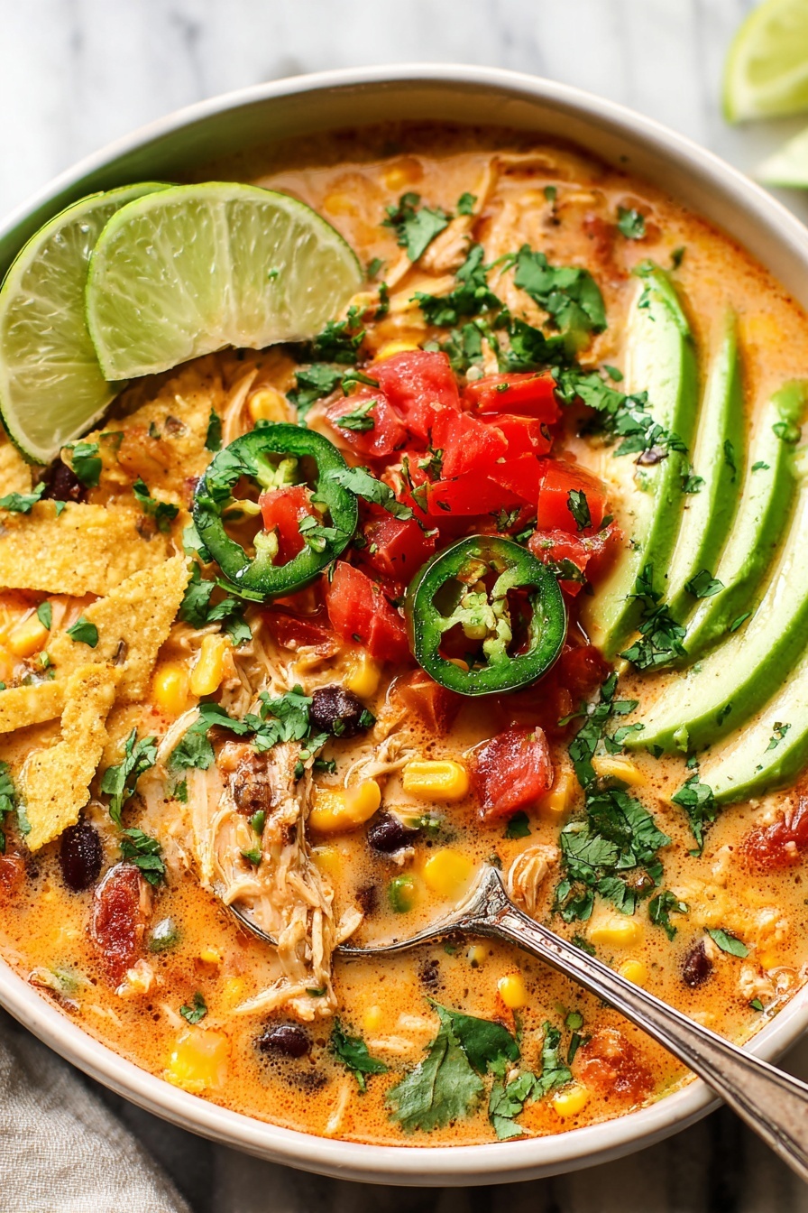 Creamy Chicken Taco Soup - Serving Suggestion