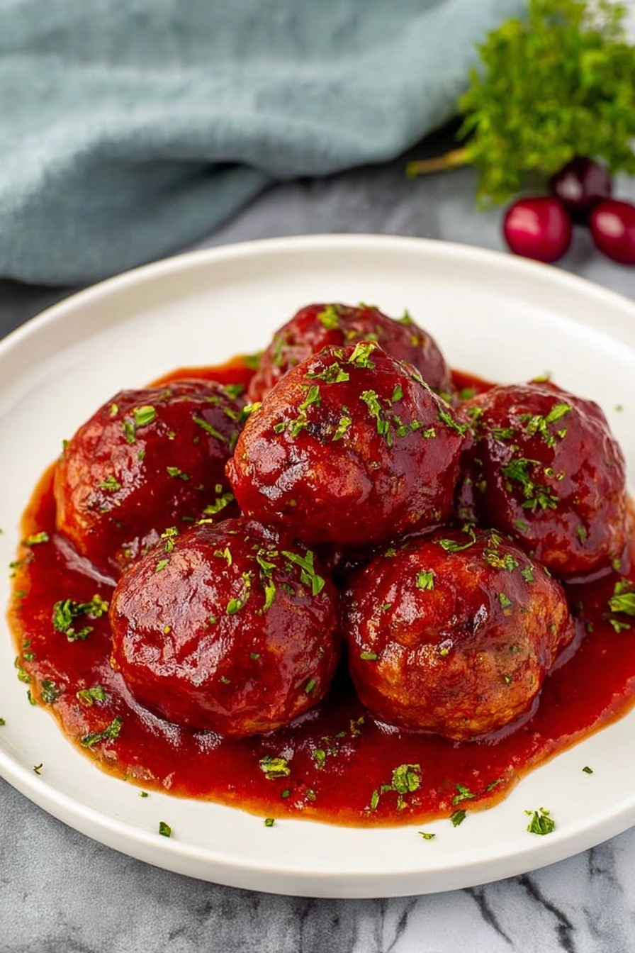cranberry pork meatballs - Serving Suggestion