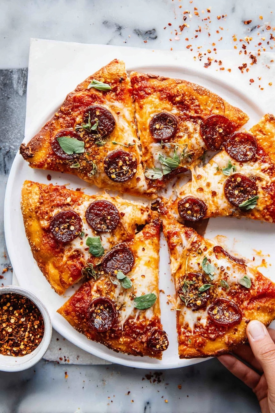 herb cheese pizza - Serving Suggestion