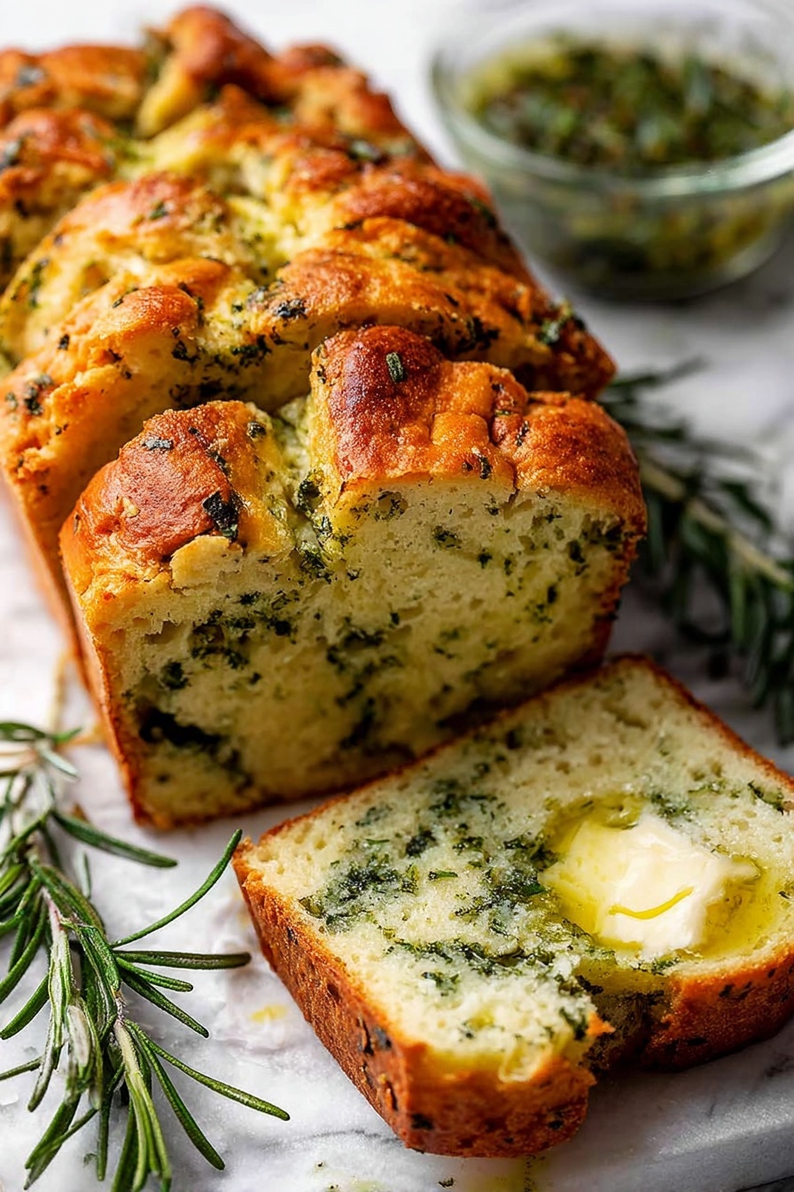 cheese herb garlic bread - Serving Suggestion