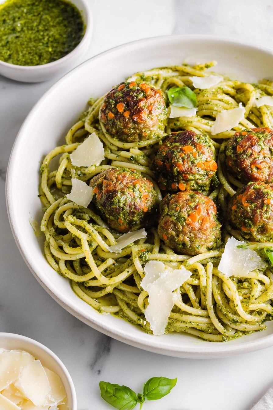 baked chicken pesto meatballs - Serving Suggestion