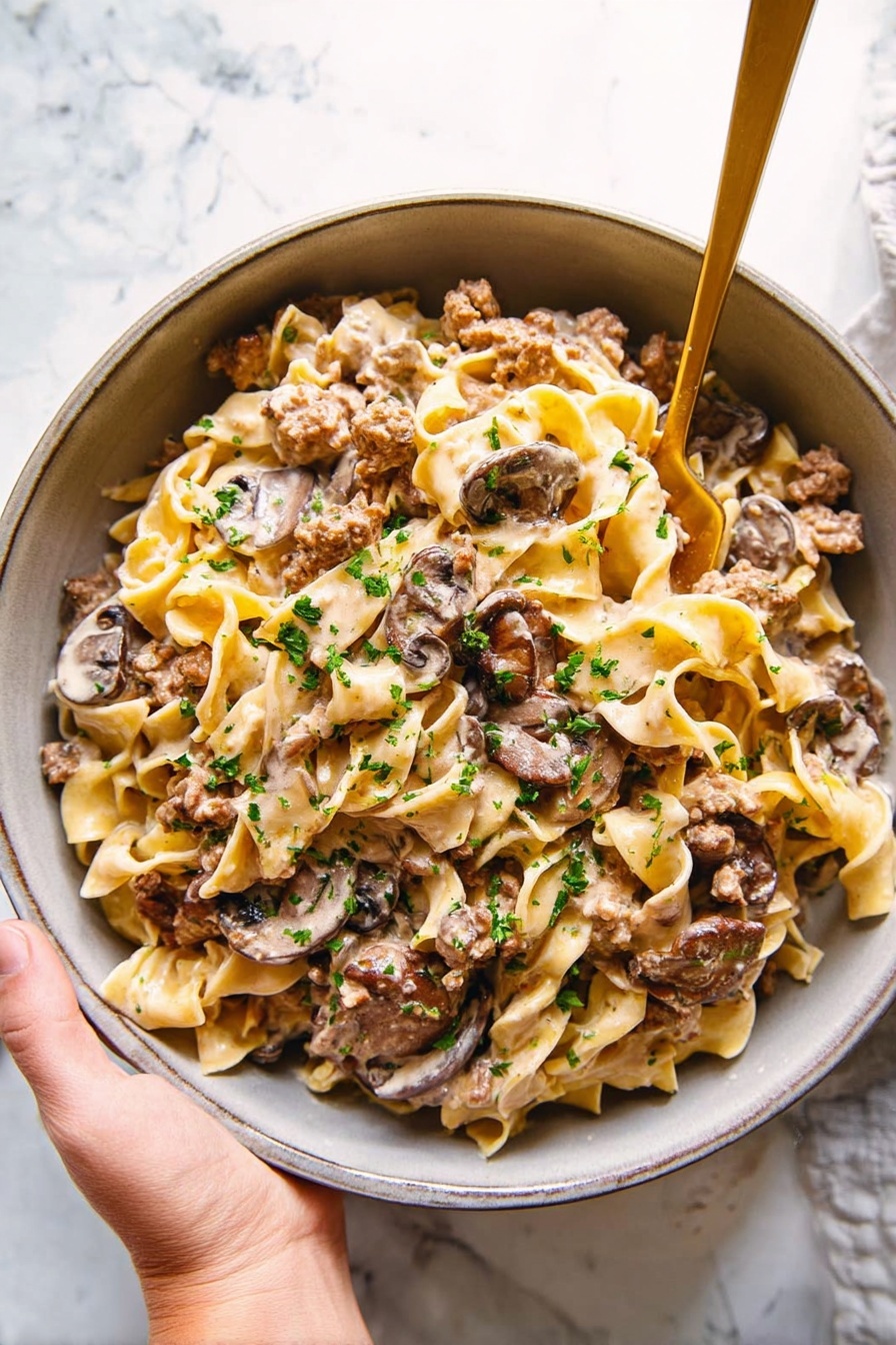 Ground Beef Stroganoff - Serving Suggestion