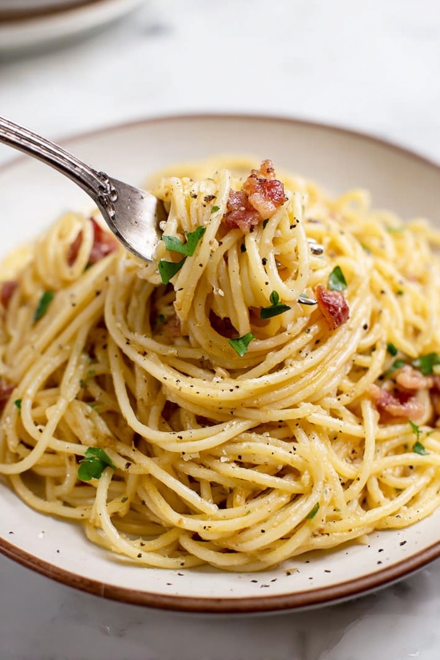 spaghetti carbonara - Serving Suggestion