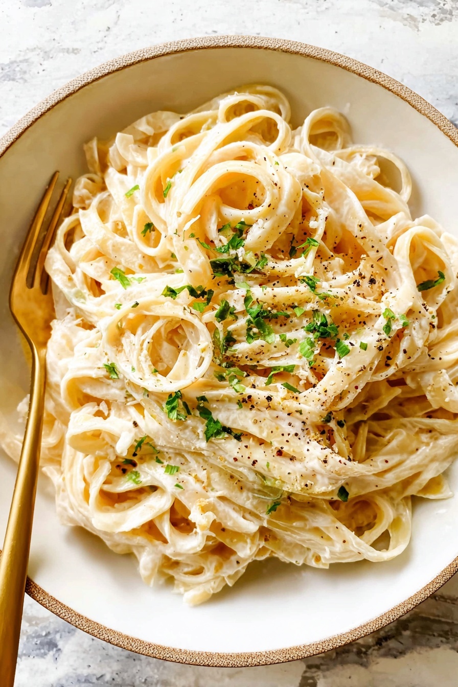 Fettuccine Alfredo - Serving Suggestion