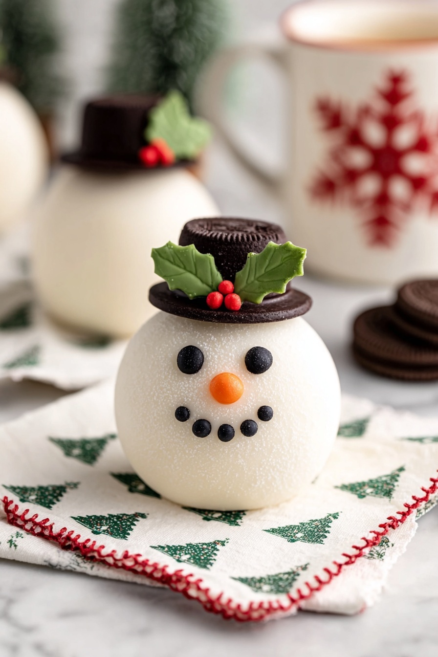 Snowman Oreo Balls - Serving Suggestion