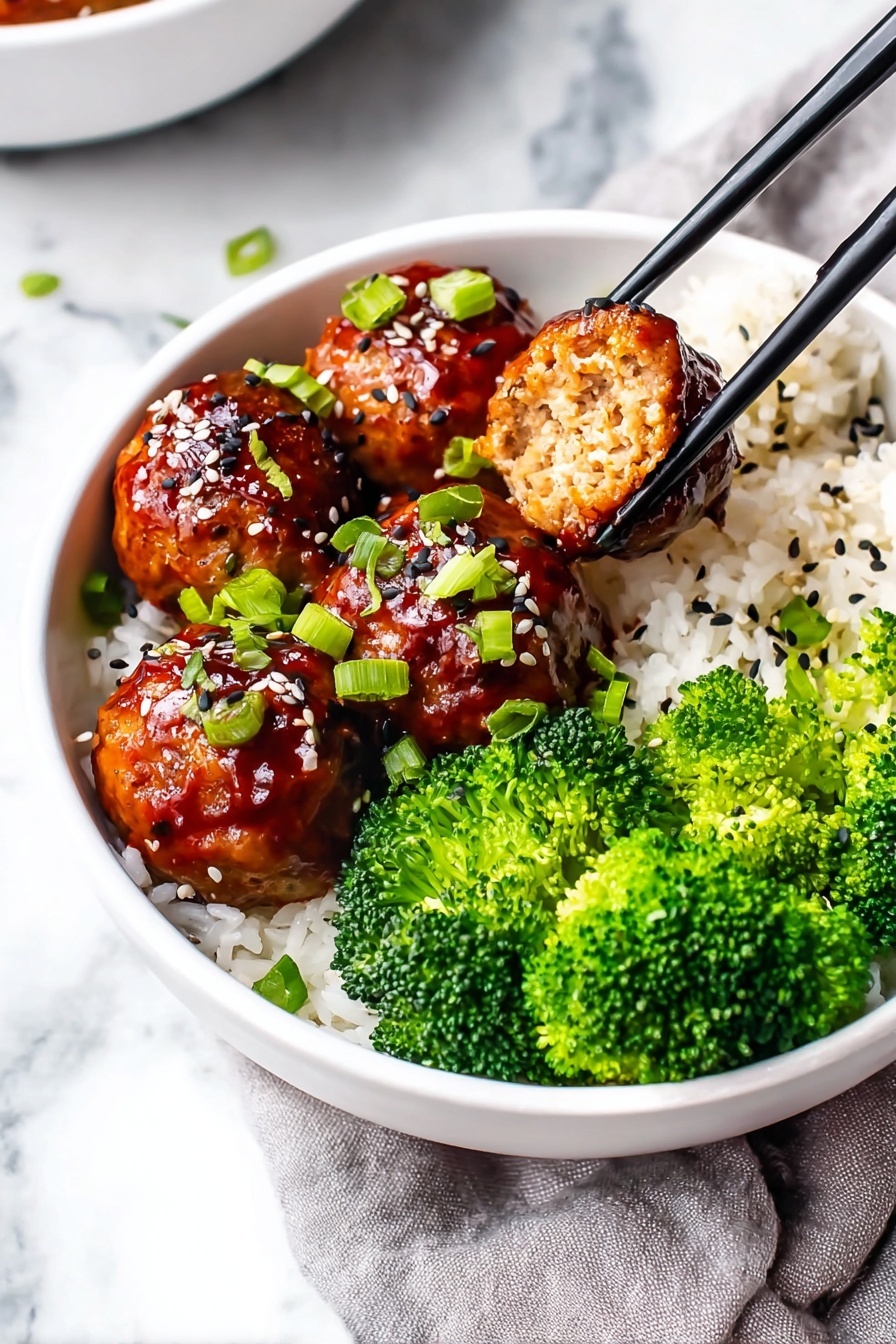 Ginger Chicken Meatballs - Serving Suggestion