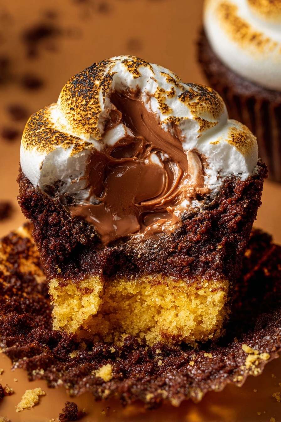 Nutella S'mores Cupcakes - Serving Suggestion