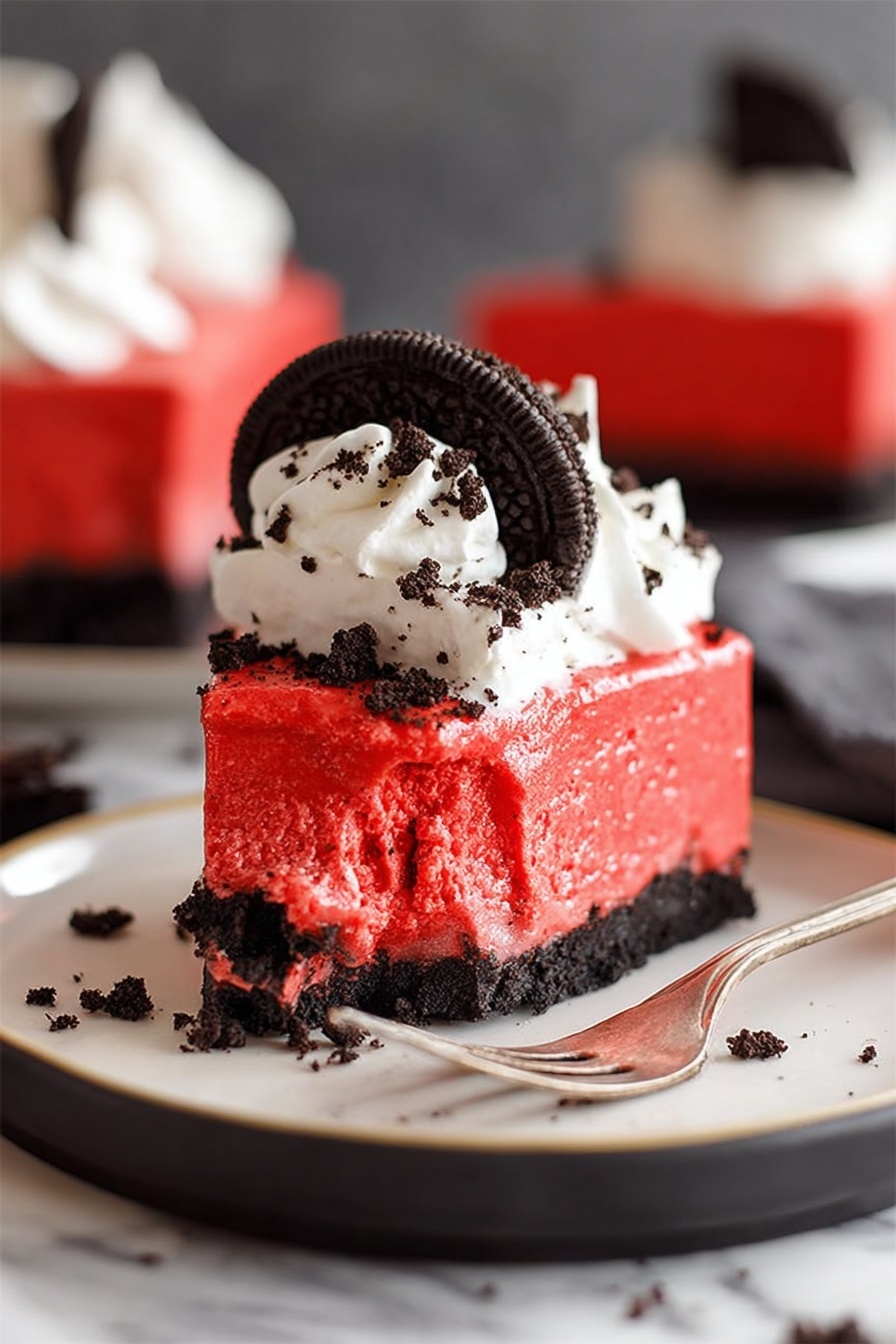 Red Velvet Cheesecake - Serving Suggestion