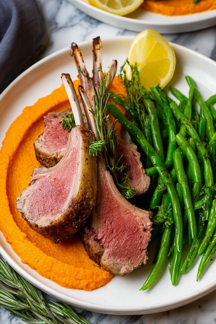 garlic rosemary rack of lamb - Serving Suggestion