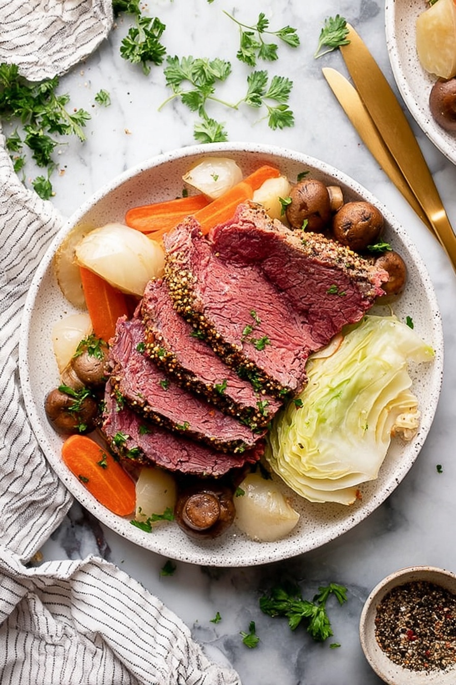 corned beef and cabbage - Serving Suggestion