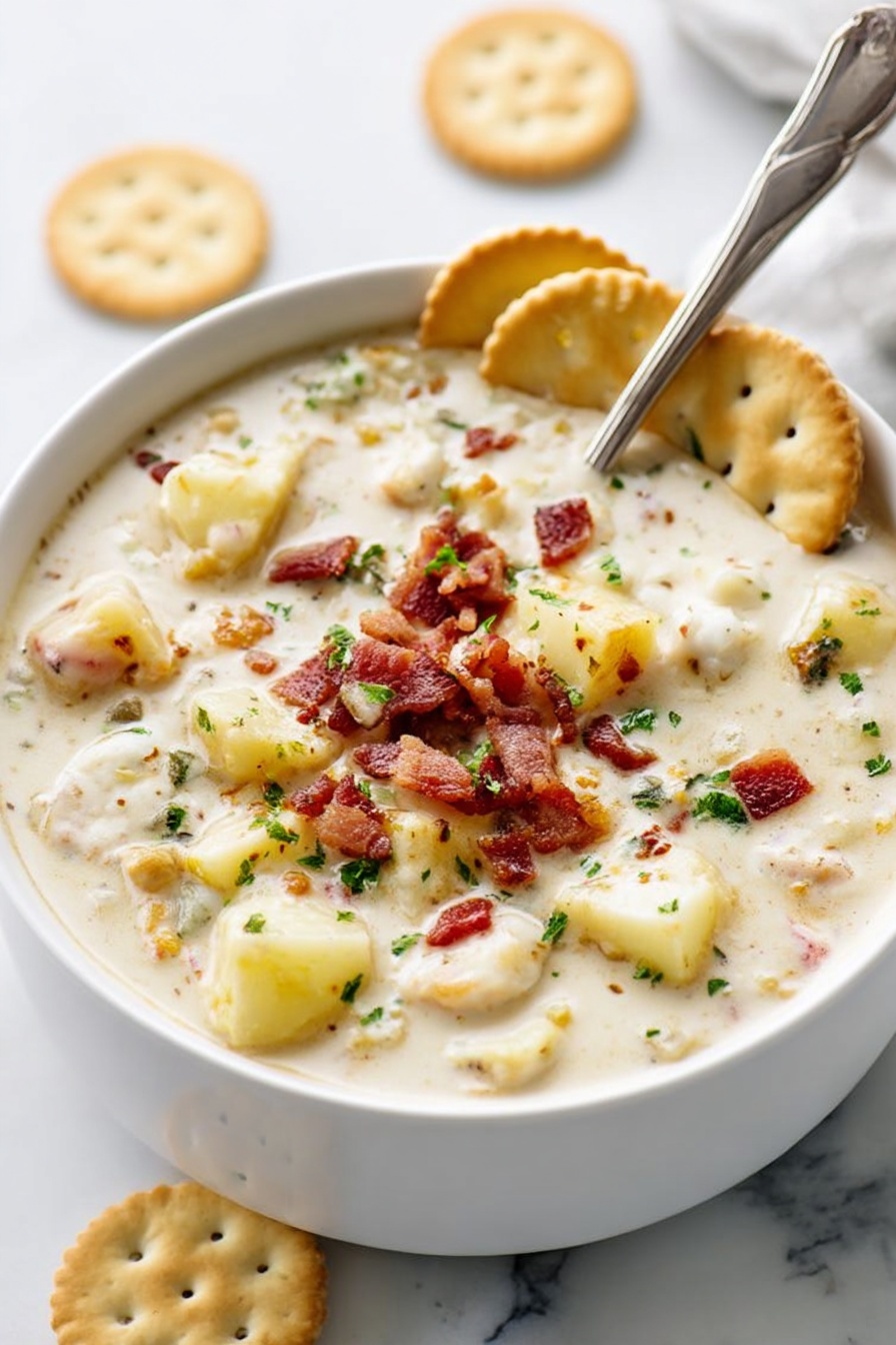 Creamy Clam Chowder - Serving Suggestion