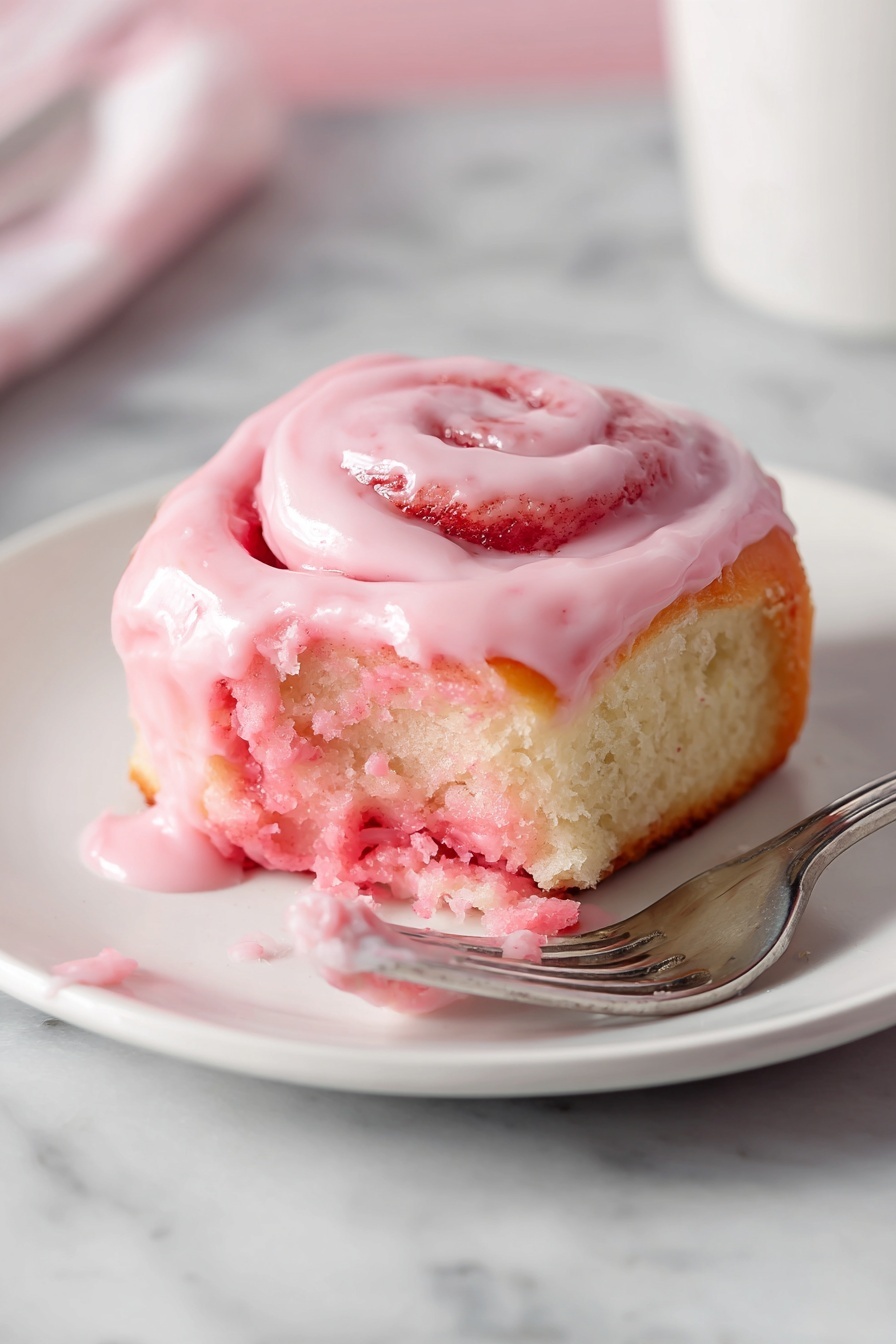 The image shows twelve uncooked dough rolls with bright red jam spread inside the spirals, placed evenly in three rows inside a clear rectangular glass baking dish. Each roll has two visible layers: a light beige soft dough on the outside and a shiny red jam filling swirled inside. The rolls are arranged on a surface with a white marbled texture. The clear glass dish has simple handles on each side, showing the clean, smooth texture of the dough and the vivid contrast with the jam inside. photo taken with an iphone --ar 2:3 --v 7