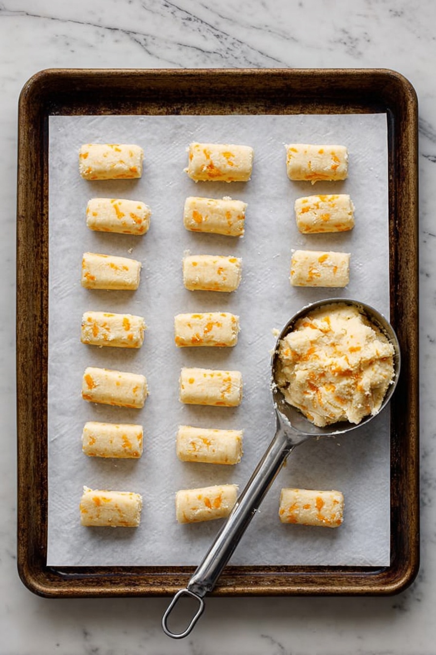 A close-up image of a woman's hand holding a small, golden-brown tater tot with a bite taken out, showing its soft, light yellow inside texture. The background is filled with more similar golden, crispy tater tots scattered on a white marbled surface, slightly blurred to keep focus on the held tot. The lighting highlights the crispiness and warm color tones of the tater tots. photo taken with an iphone --ar 2:3 --v 7