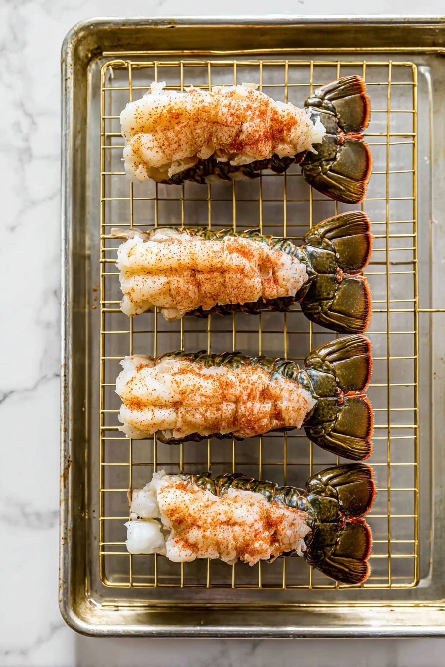 A white plate holds a bright orange lobster tail topped with thick, white lobster meat sprinkled with small green herbs. To the right of the lobster tail is a smooth, creamy swirl of pale yellow mashed potatoes with a small green parsley leaf on top. Below the lobster tail, a wedge of yellow lemon sits near two small, fresh green broccoli florets. In the background, a blue cloth and green leaves appear softly blurred on a white marbled surface. The composition is bright and fresh, with vibrant colors that stand out against the clean white plate photo taken with an iphone --ar 2:3 --v 7