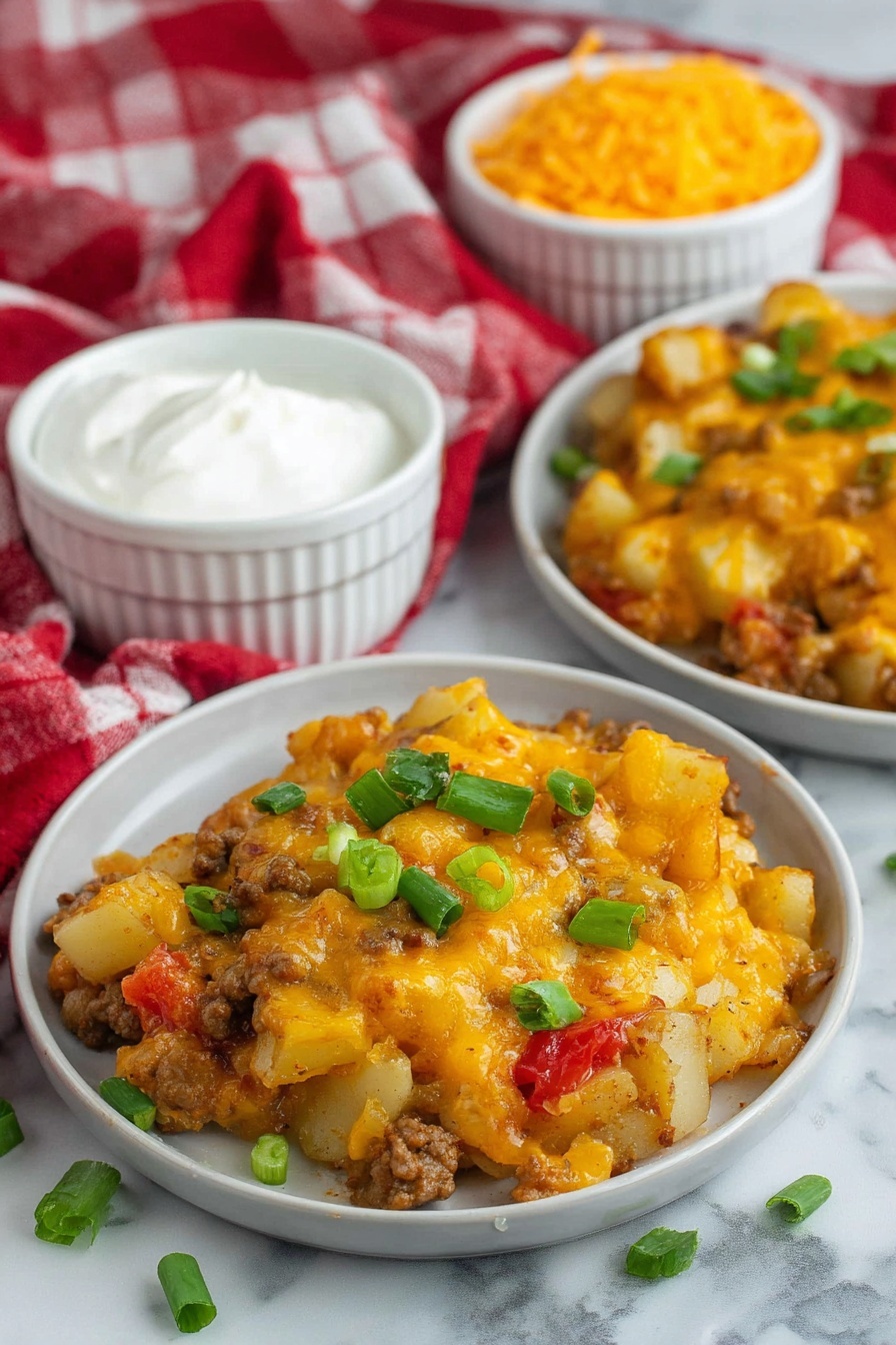 A large black bowl holds four separate layers of ingredients side by side from left to right: a pile of white diced vegetables mixed with small bits of green and red, a stack of smooth yellow butter blocks with some shredded yellow cheese scattered on top, and a heap of uncooked ground meat topped with a sprinkling of brown seasoning powder. The bowl sits on a white marbled surface. Photo taken with an iphone --ar 2:3 --v 7