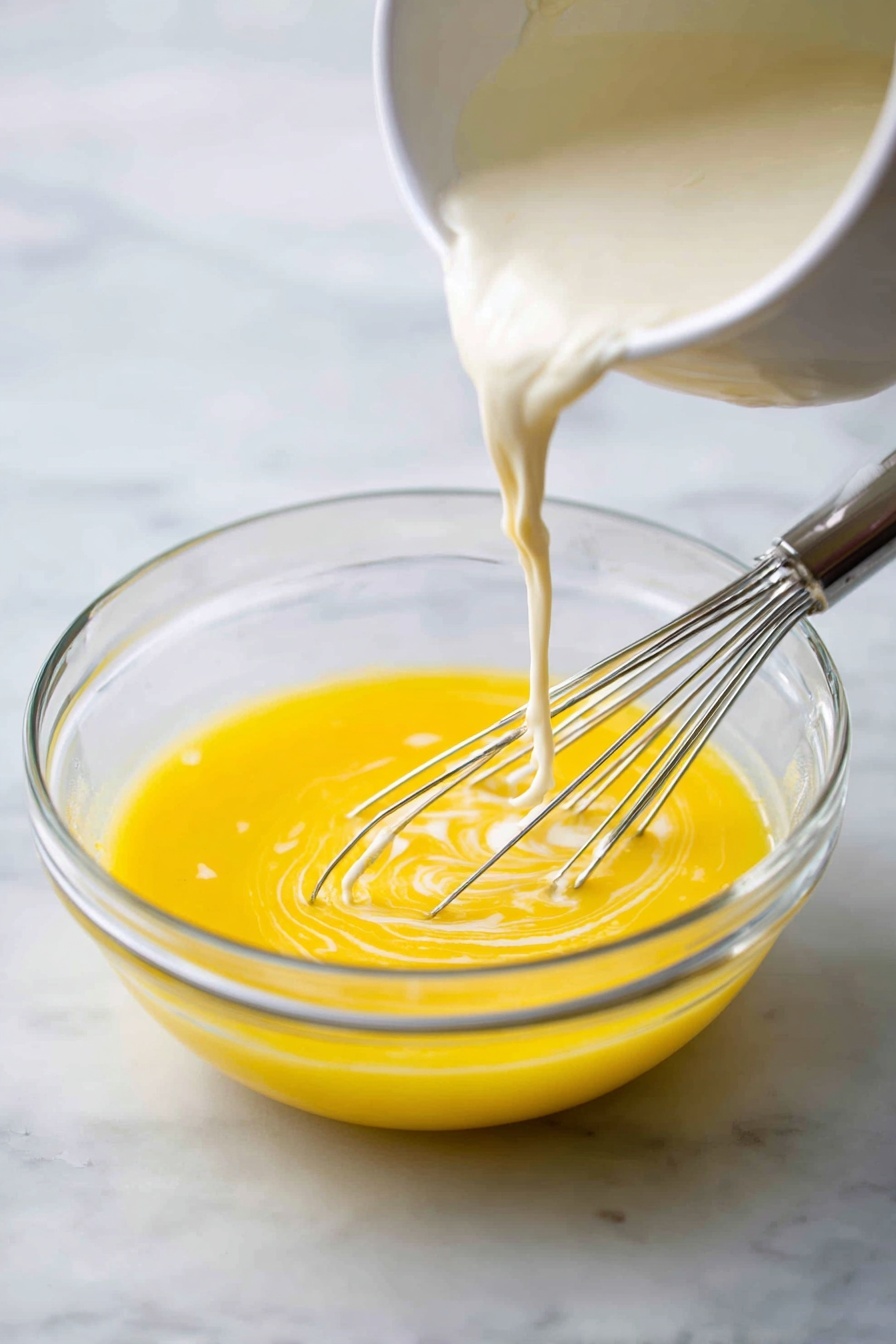 The image shows three white ramekins each with a thin, golden brown caramelized sugar crust on top, slightly darkened in some spots for texture. One ramekin in the center has a scoop taken out, revealing a smooth, creamy pale yellow custard beneath the crust. Three fresh red raspberries sit on the custard in the middle ramekin, while a few more raspberries rest on the white marbled textured surface around the ramekins. A woman's hand with dark red nail polish holds a gold spoon with a bite of the custard and caramel crust close to the camera, creating a sense of depth. The lighting is soft and natural, highlighting the golden tones and creamy texture. photo taken with an iphone --ar 2:3 --v 7