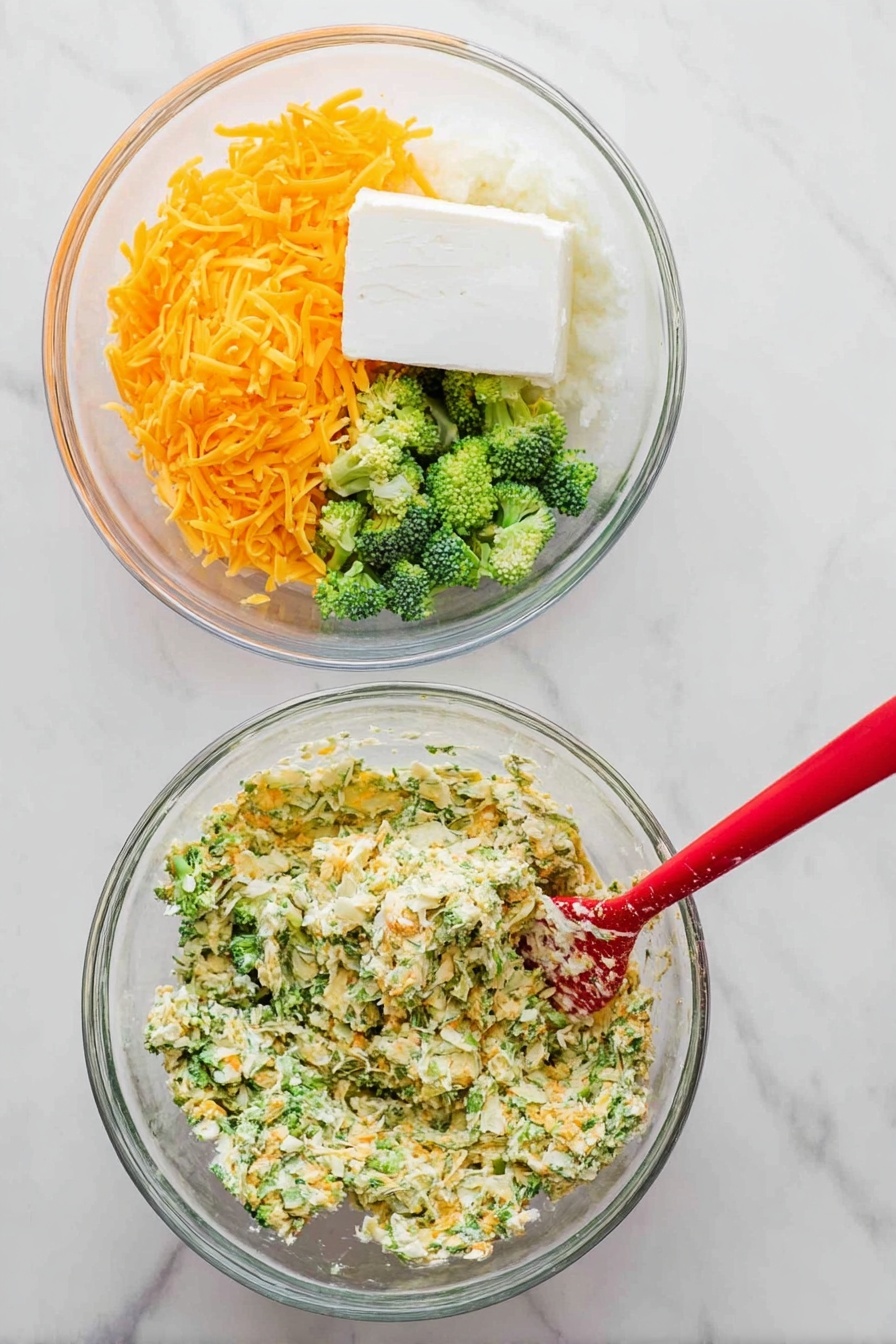 A white plate holds two main parts: on one side, a large swirl of creamy mashed potatoes topped with a pat of melting butter and sprinkled with chopped green herbs and black pepper; on the other side, a thick piece of chicken breast with a golden-brown outside, sliced to show a creamy, cheesy filling mixed with green broccoli pieces inside. The plate sits on a white marbled surface with some small bits of herbs scattered around. photo taken with an iphone --ar 2:3 --v 7